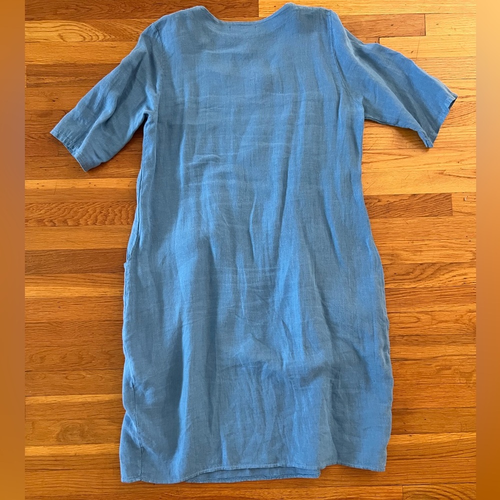 🍭WoolOvers 🍭Blue linen Dress. Size 6 - Picture 5 of 5
